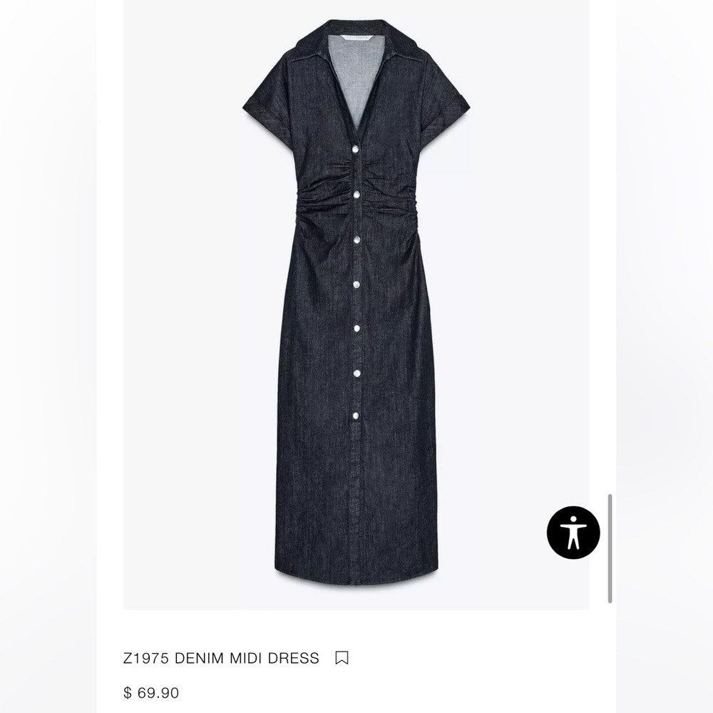 Zara Blue Sheath Midi Dress Sweetheart Neckline